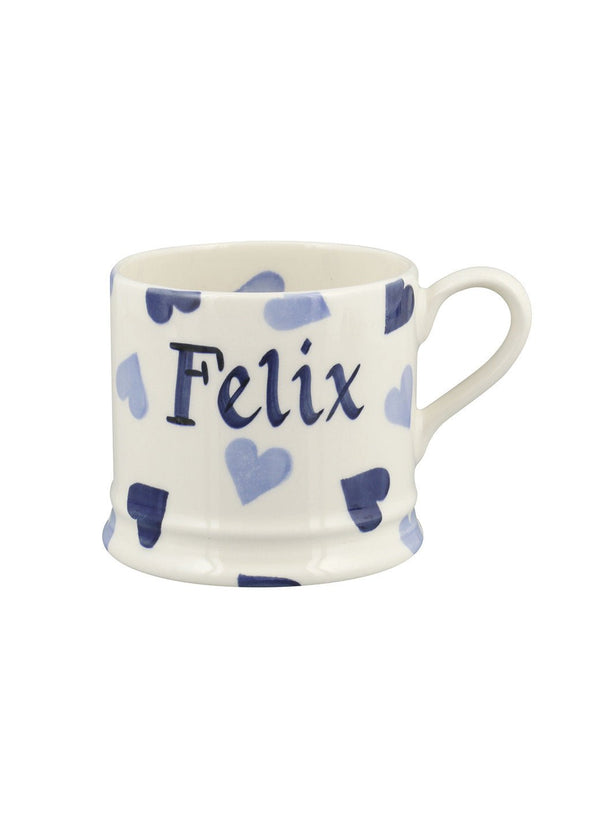 emma bridgewater Personalised Blue Hearts Small Mug