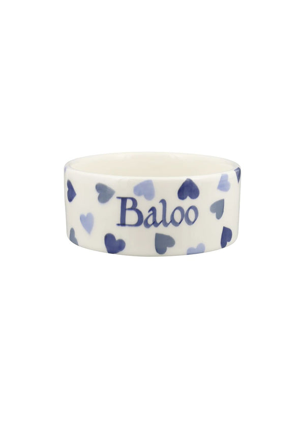 emma bridgewater Personalised Blue Hearts Small Pet Bowl