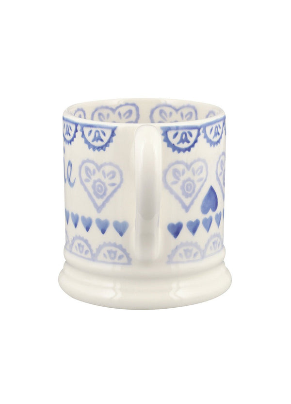 Emma Bridgewater Personalised Blue Sampler 1/2 Pint Mug