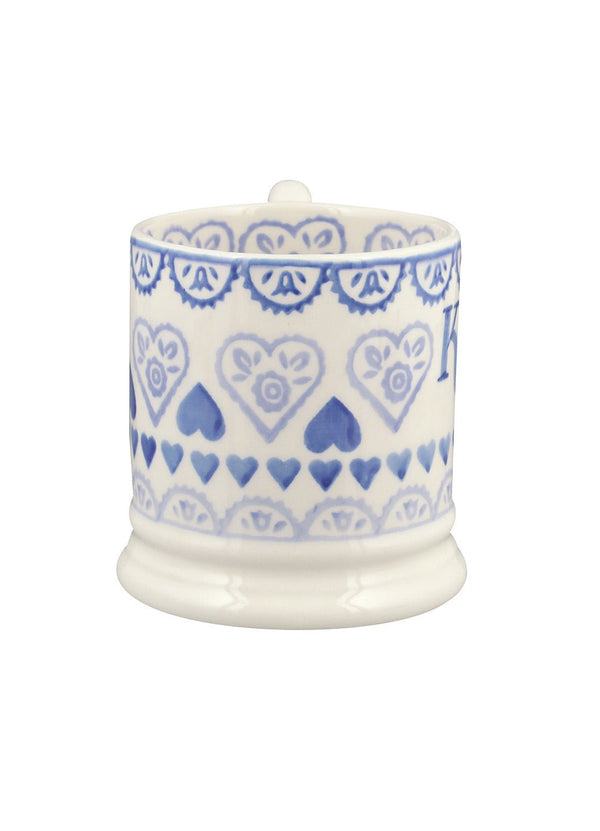 Emma Bridgewater Personalised Blue Sampler 1/2 Pint Mug