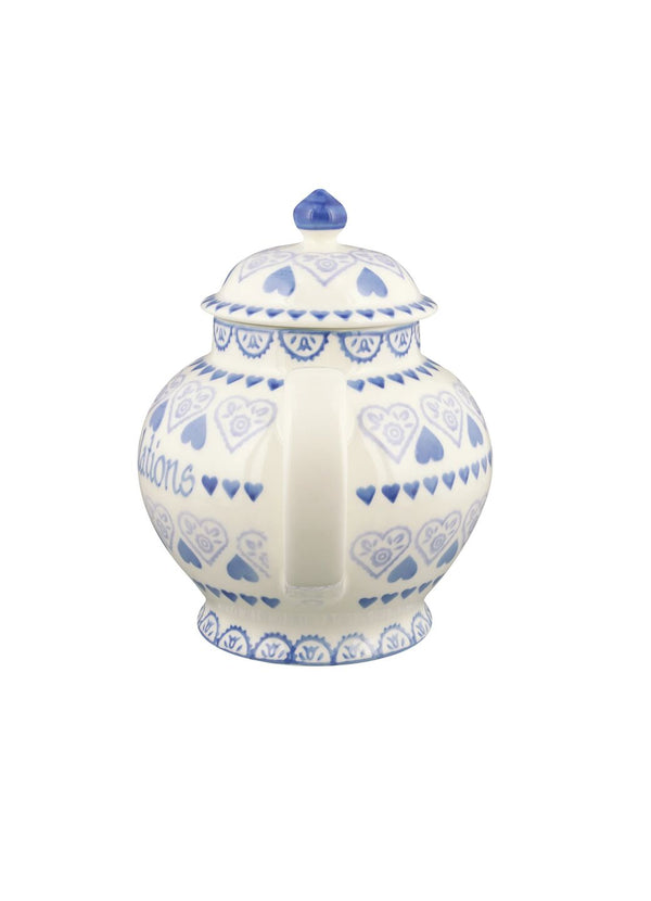Emma Bridgewater Personalised Blue Sampler 4 Mug Teapot