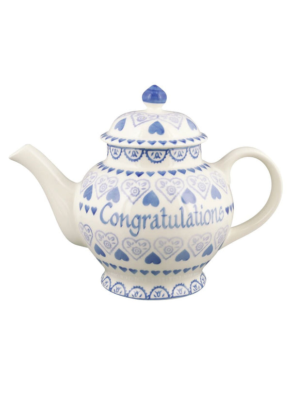 emma bridgewater Personalised Blue Sampler 4 Mug Teapot