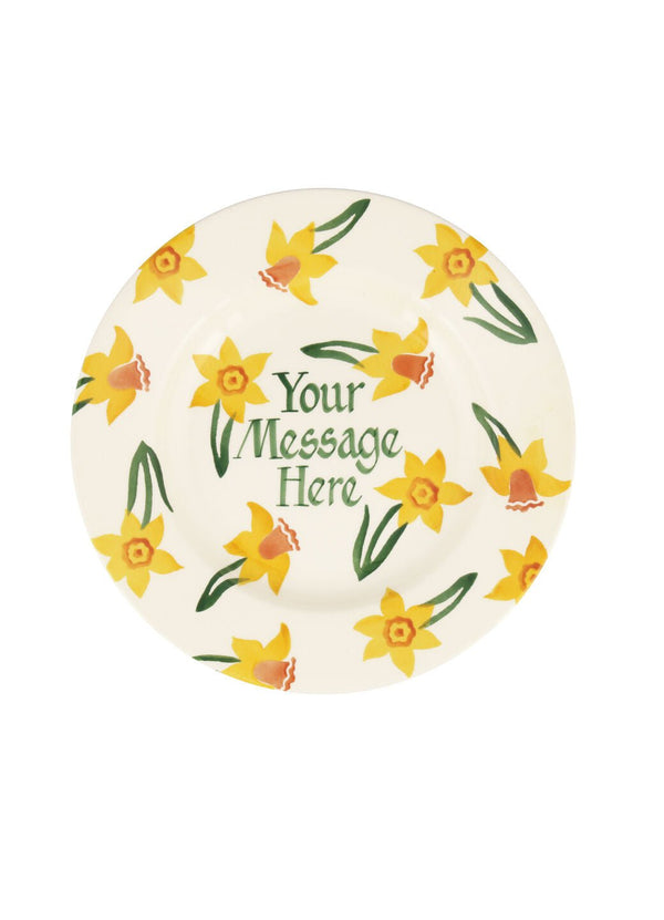 emma bridgewater Personalised Daffodils Medium Dinner Plate 8.5 Inch