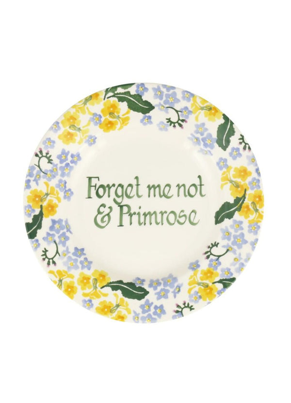 emma bridgewater Personalised Forget Me Not & Primrose Medium Dinner Plate 8.5 Inch