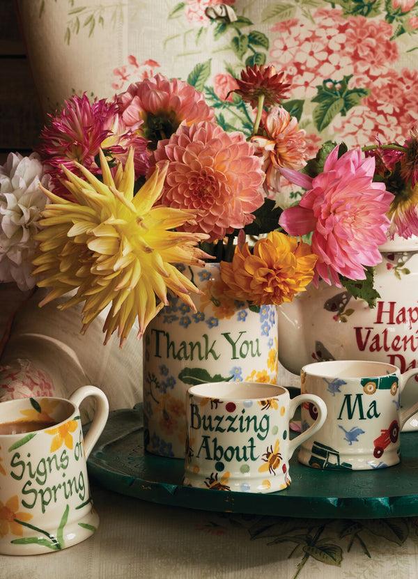 Emma Bridgewater Personalised Forget Me Not & Primrose Medium Vase