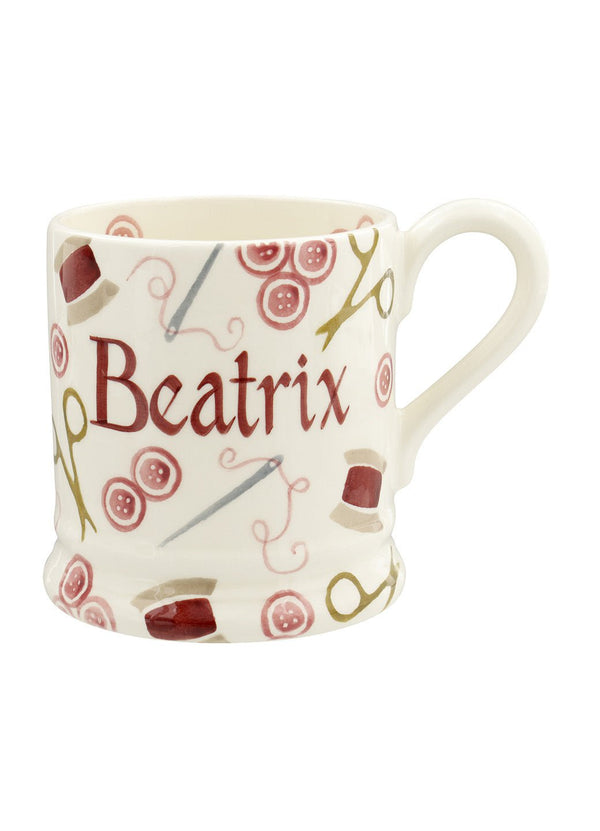 Emma Bridgewater Personalised Pink Crafting 1/2 Pint Mug