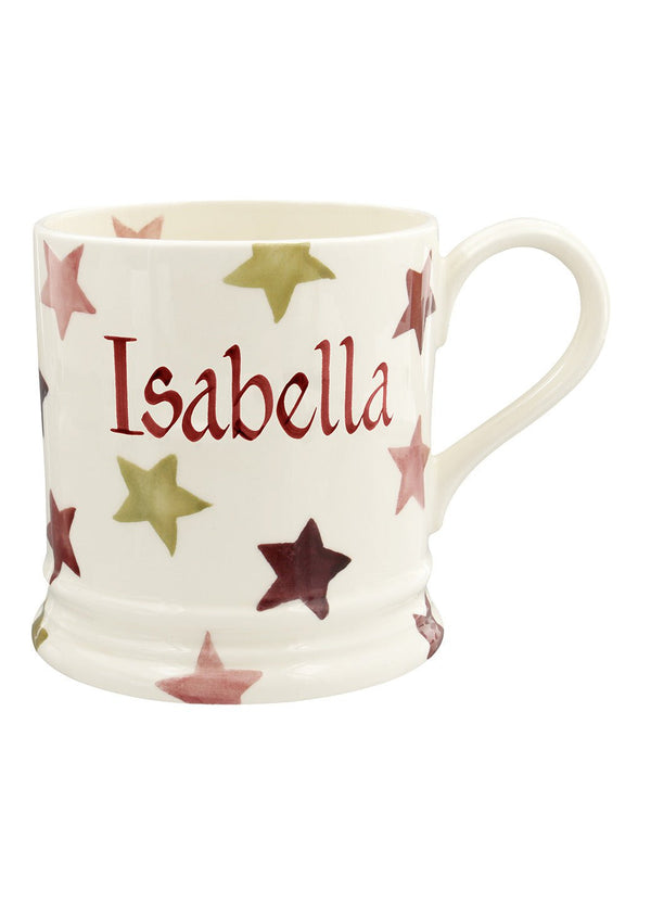 emma bridgewater Personalised Pink & Gold Stars Large Mug
