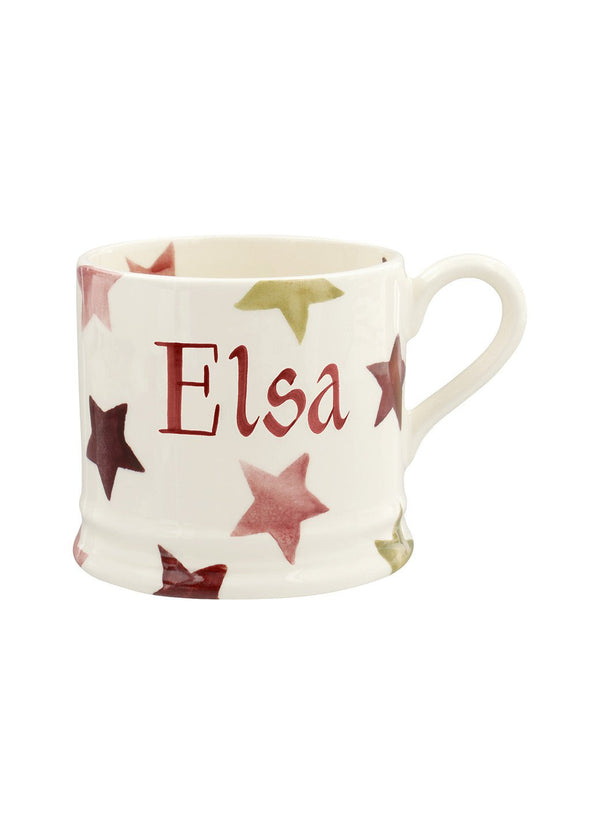 emma bridgewater Personalised Pink & Gold Stars Small Mug