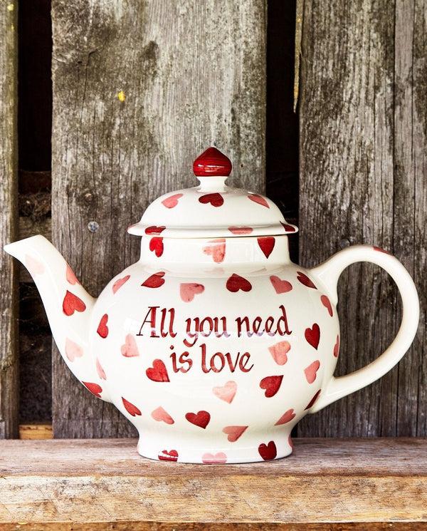 emma bridgewater Personalised Pink Hearts 4 Mug Teapot