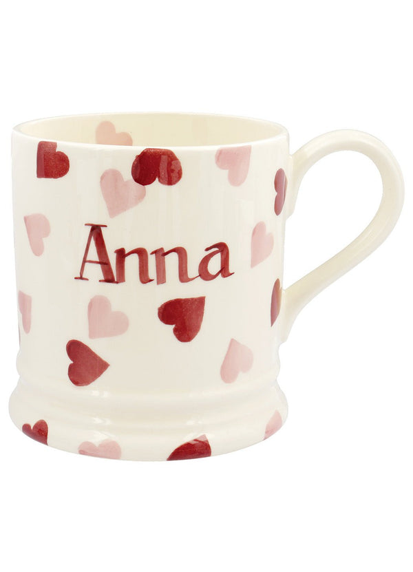 emma bridgewater Personalised Pink Hearts Large Mug
