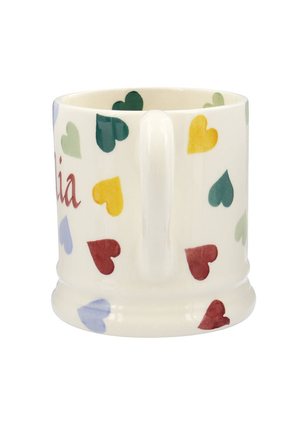 Emma Bridgewater Personalised Polka Hearts 1/2 Pint Mug