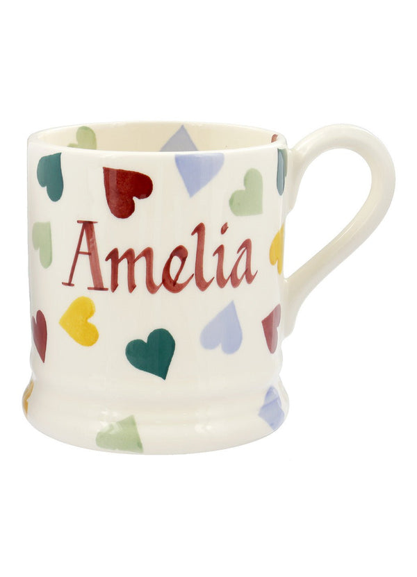 Emma Bridgewater Personalised Polka Hearts 1/2 Pint Mug