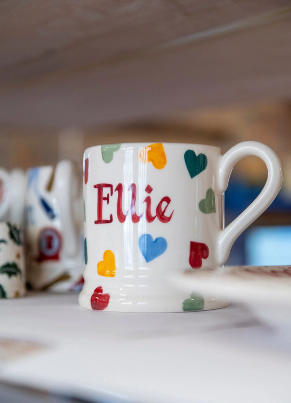 emma bridgewater Personalised Polka Hearts 1/2 Pint Mug