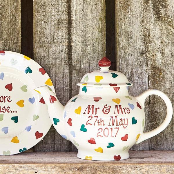 emma bridgewater Personalised Polka Hearts 4 Mug Teapot