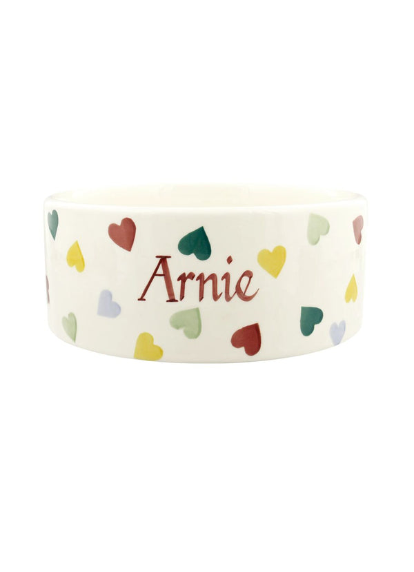 emma bridgewater Personalised Polka Hearts Large Pet Bowl