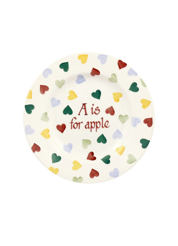 emma bridgewater Personalised Polka Hearts Medium Dinner Plate 8.5 Inch