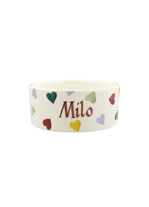 emma bridgewater Personalised Polka Hearts Small Pet Bowl
