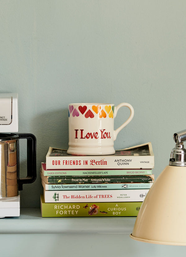 emma bridgewater Personalised Rainbow Hearts 1/2 Pint Mug