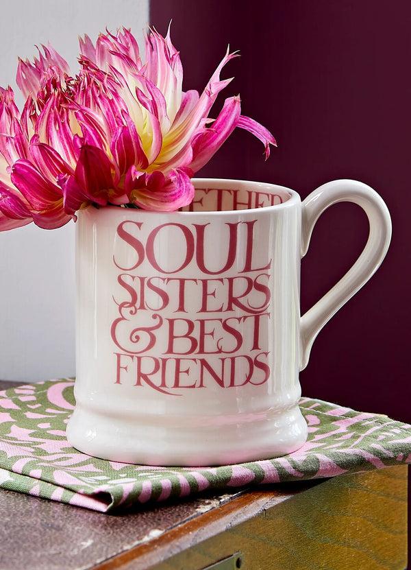 emma bridgewater Pink Toast Soul Sisters 1/2 Pint Mug