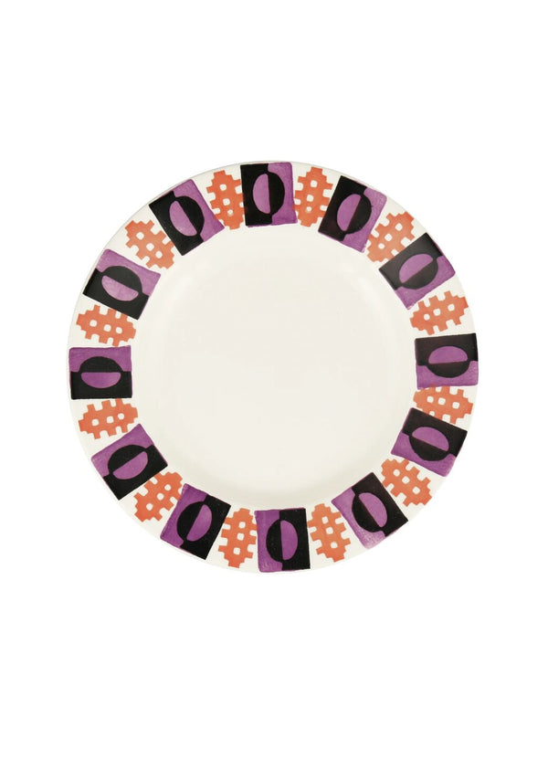 Emma Bridgewater Plum & Coral Blankets Medium Dinner Plate 8.5 Inch