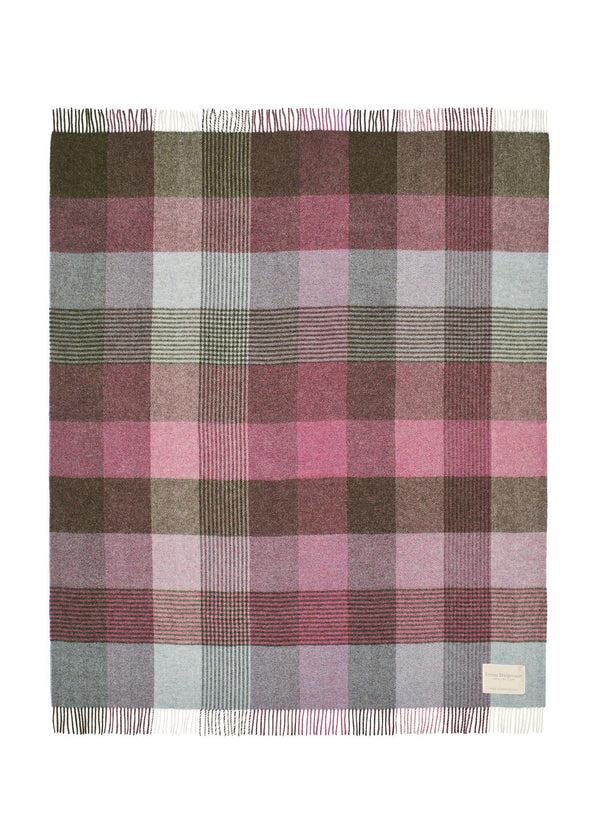Emma Bridgewater Purple Check Wool Throw 140Cm X 185Cm