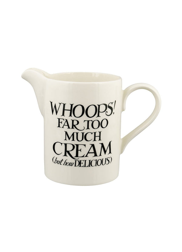 Emma Bridgewater Seconds Black Toast Cream Medium Straight Jug