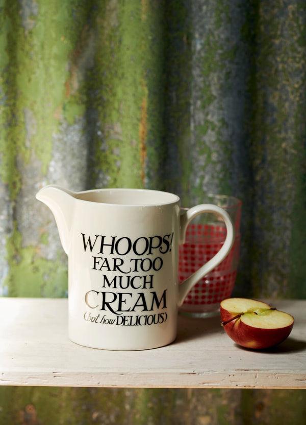 emma bridgewater Seconds Black Toast Cream Medium Straight Jug