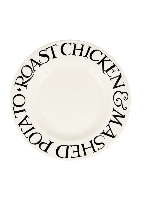 Emma Bridgewater Seconds Black Toast Roast Chicken Large Dinner Plate 10.5 Inch