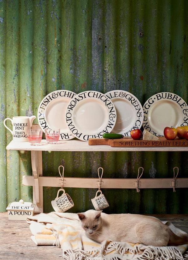 Emma Bridgewater Seconds Black Toast Veggies Large Dinner Plate 10.5 Inch