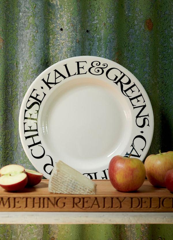 emma bridgewater Seconds Black Toast Veggies Large Dinner Plate 10.5 Inch