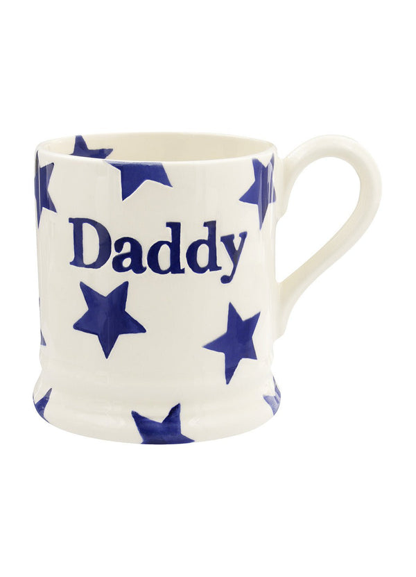 Emma Bridgewater Seconds Blue Star Daddy 1/2 Pint Mug