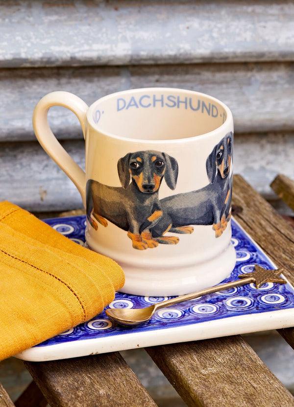 emma bridgewater Seconds Dogs Black & Tan Dachshund 1/2 Pint Mug