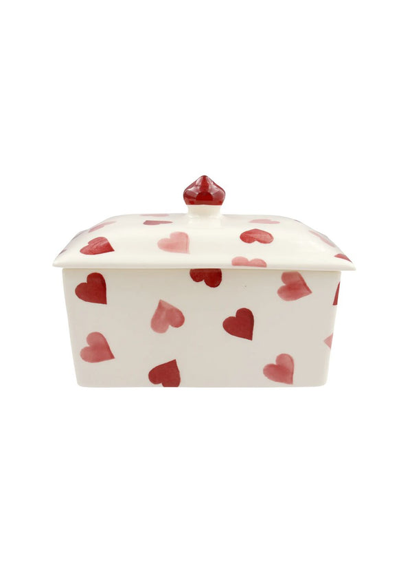 Emma Bridgewater Seconds Pink Hearts Small Butter Dish
