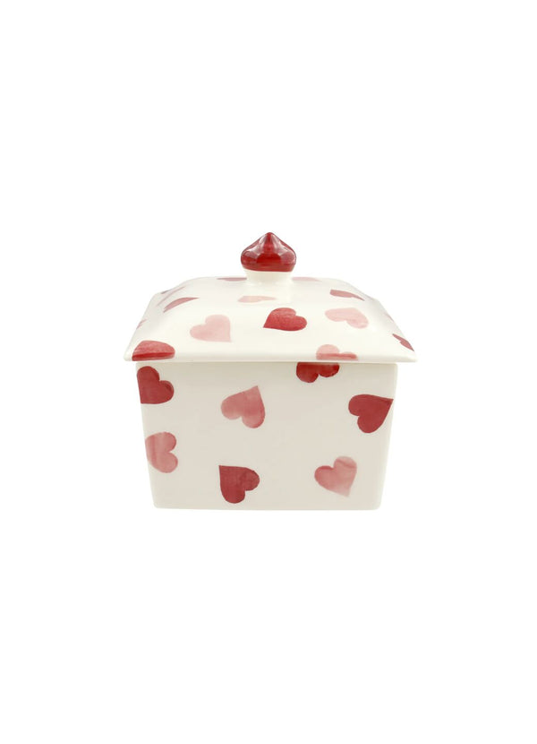 Emma Bridgewater Seconds Pink Hearts Small Butter Dish