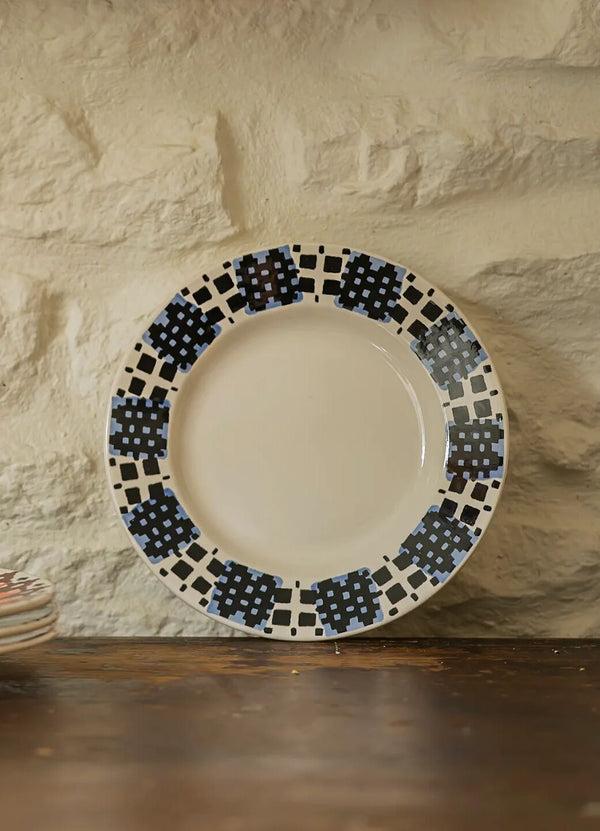 Emma Bridgewater Stormy Blue Blankets Medium Dinner Plate 8.5 Inch