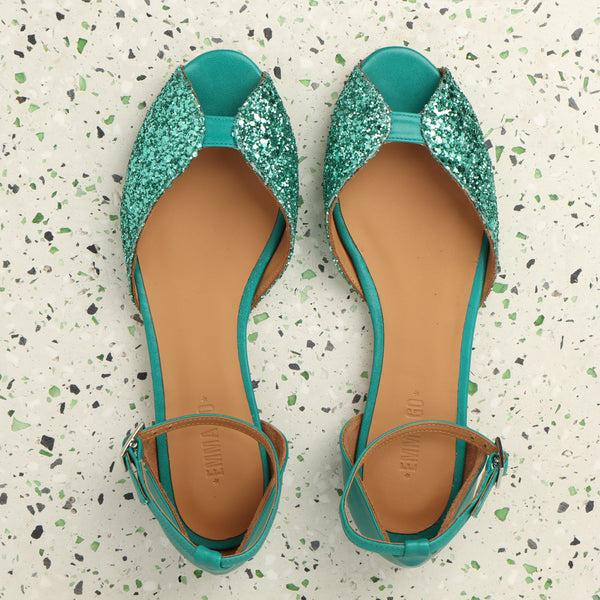 emma go Juliette Glitter Jade & Nappa Jade - last pairs 38 42