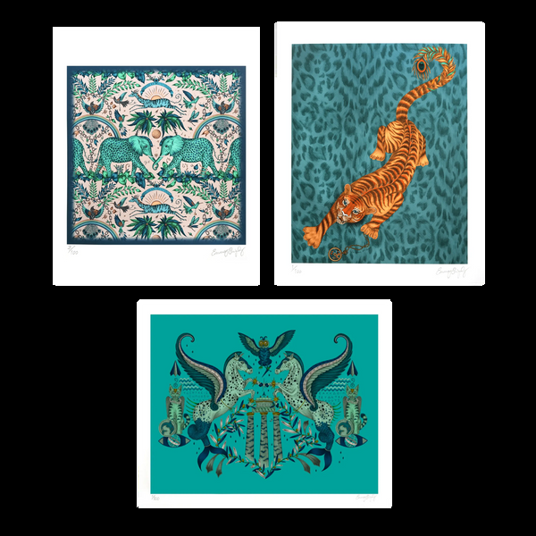 emma j shipley Art Print Motif Trio - Odyssey Mythos Tigris Zambezi - 8x10