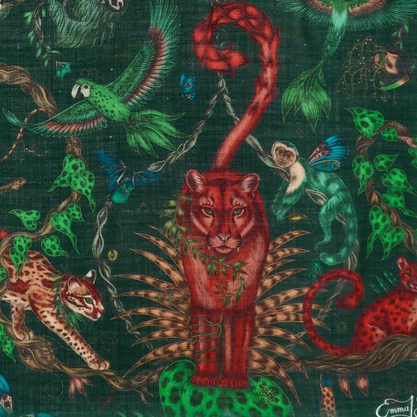 Emma J Shipley Bosque Dreams Fine Wool Scarf - Red Leopard