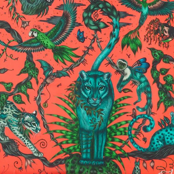 Emma J Shipley Bosque Dreams Silk Chiffon Scarf - Red Leopard