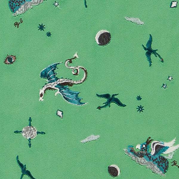 emma j shipley Draco Cosmos Embroidered Velvet Fabric