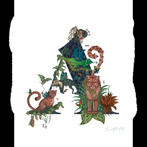 emma j shipley 'A' Monogram Fine Art Print