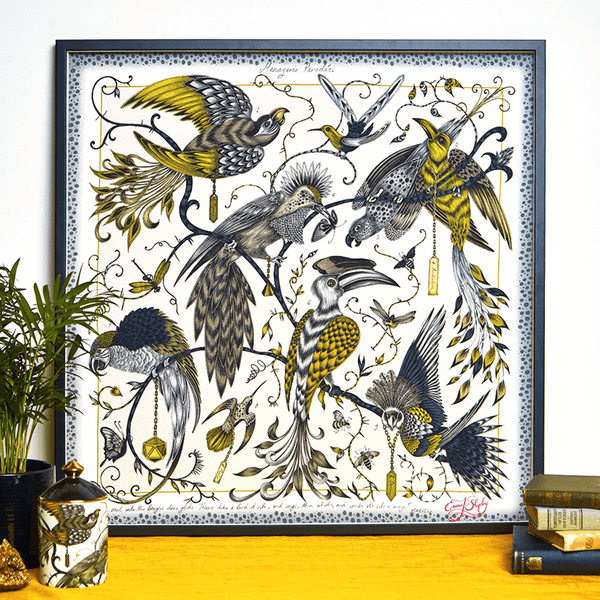 emma j shipley Audubon Framed Silk Artwork