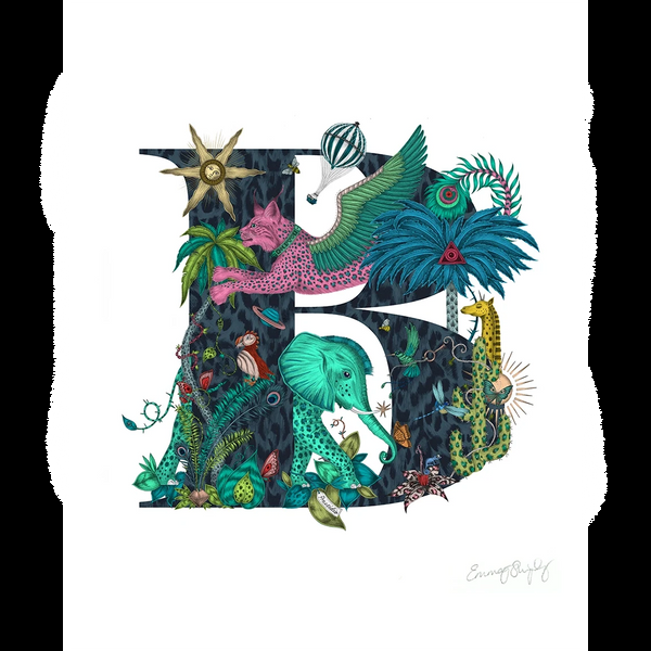 emma j shipley 'B' Monogram Fine Art Print