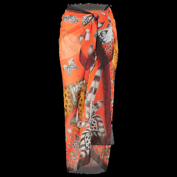 emma j shipley Cheetah Cotton & Silk Blend Pareo