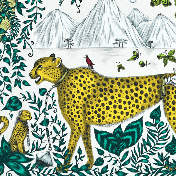 Emma J Shipley Cheetah Framed Silk Artwork
