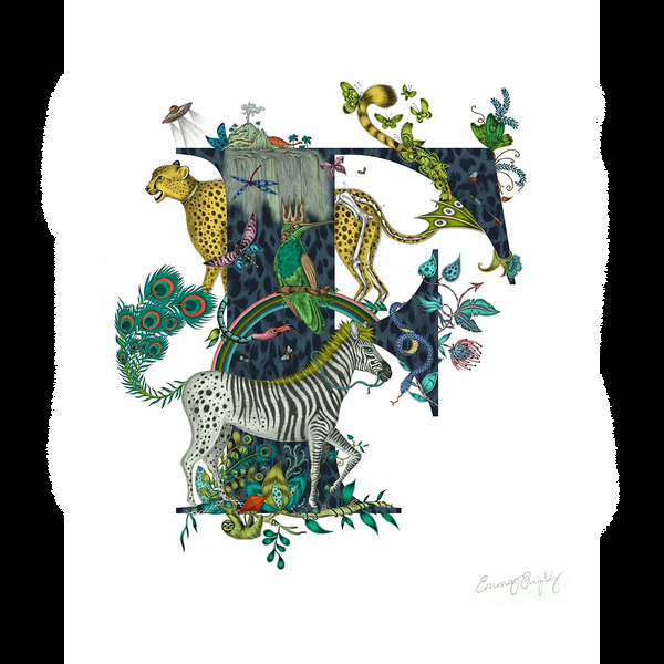 emma j shipley 'F' Monogram Fine Art Print