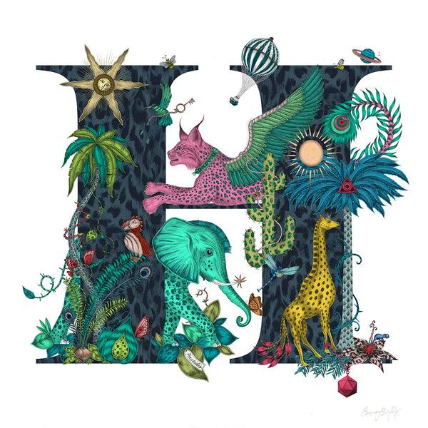 Emma J Shipley 'H' Monogram Fine Art Print