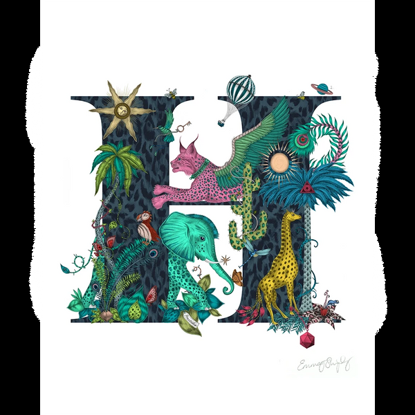 emma j shipley 'H' Monogram Fine Art Print