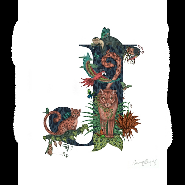 emma j shipley 'J' Monogram Fine Art Print