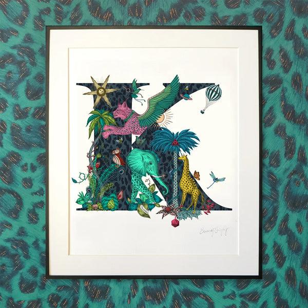 Emma J Shipley 'K' Monogram Fine Art Print